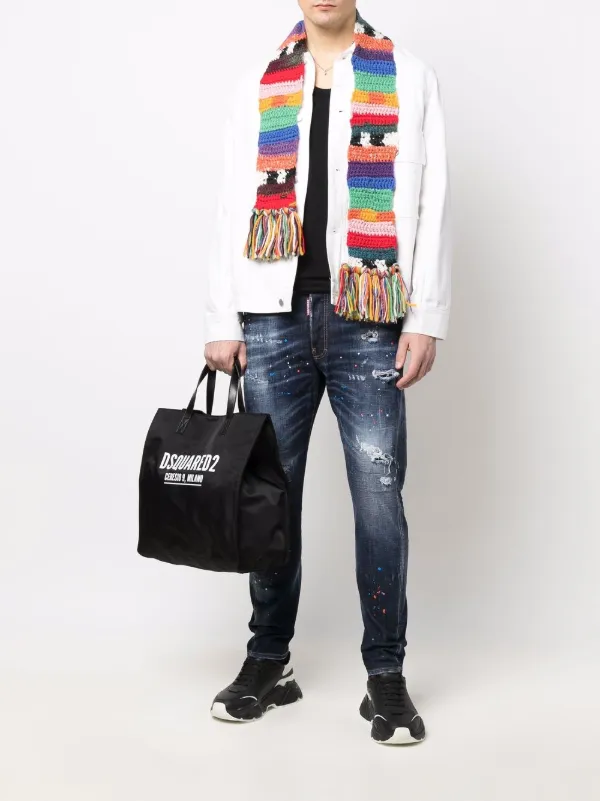 Dsquared2 logo print Tote Bag Farfetch