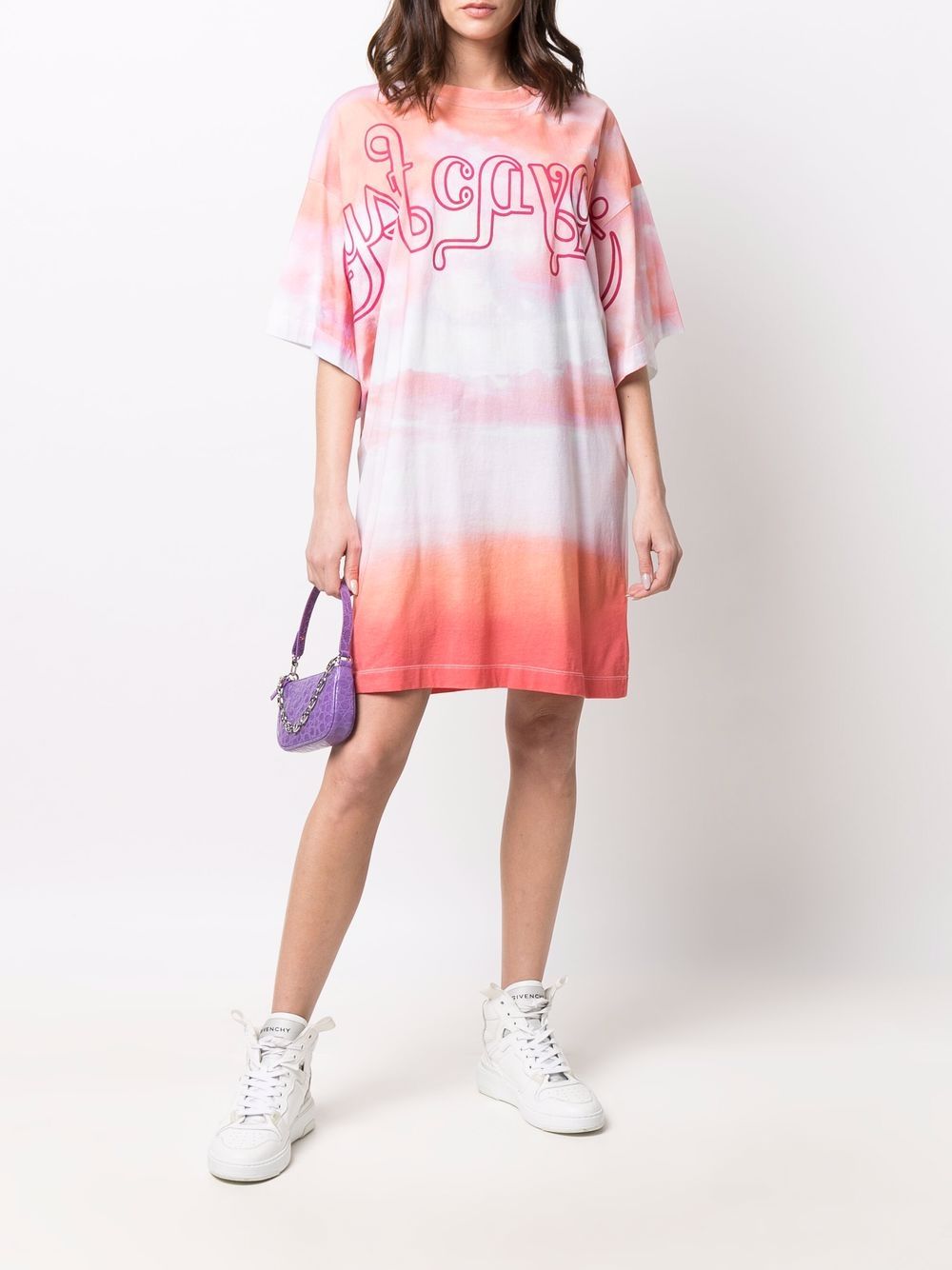 Just Cavalli T-shirtjurk met tie-dye print - Roze