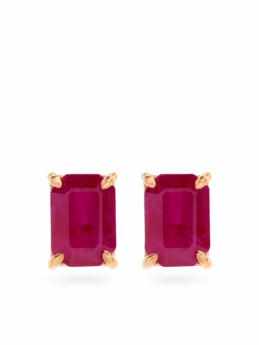 18kt rose gold ruby stud earrings
