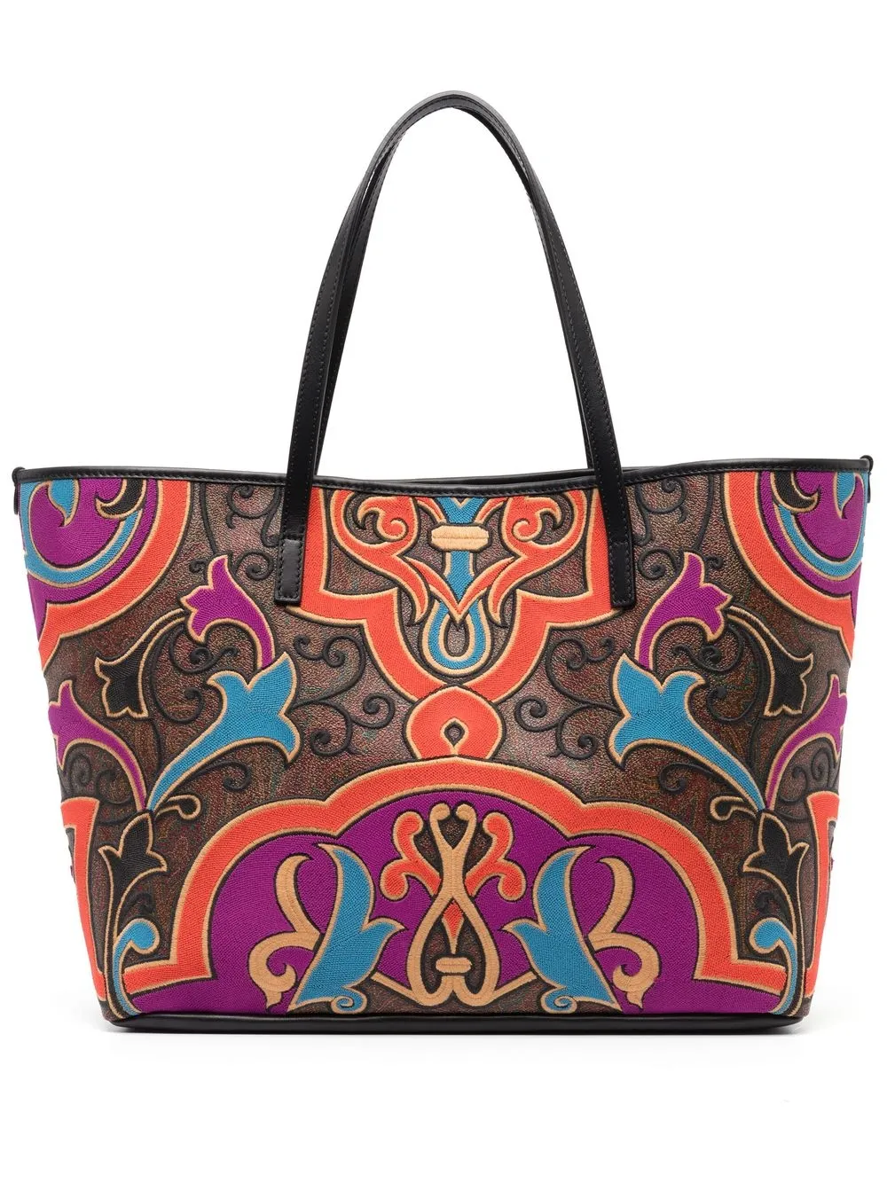 

ETRO Paisley embroidery shopping tote-bag - Orange