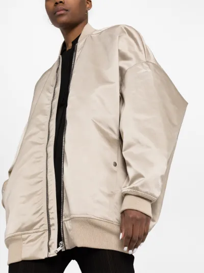 Rick Owens Jumbo Peter Flight oversized bomber jacket neutrals | MODES