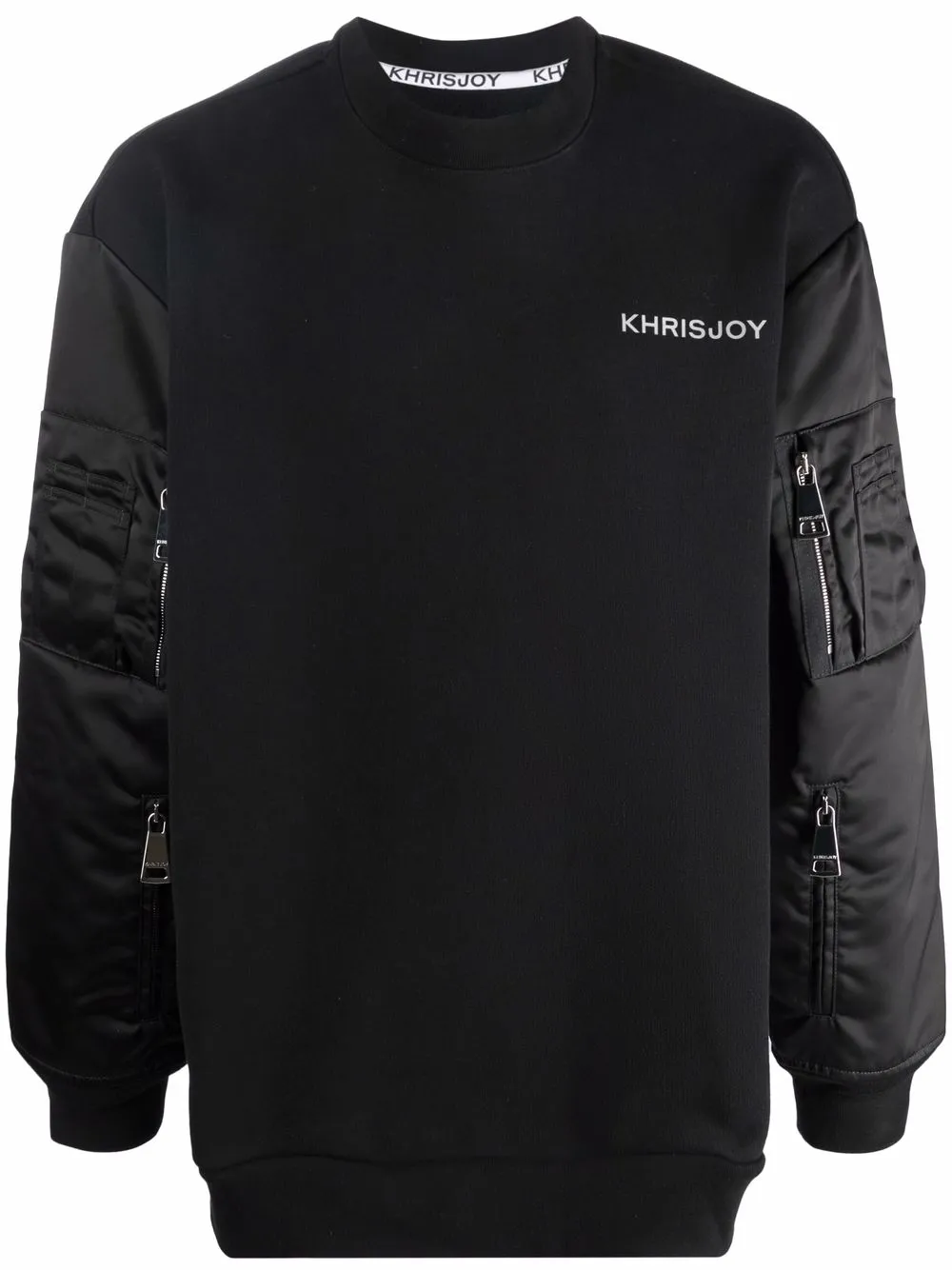 Khrisjoy sudadera con mangas en contraste - Negro