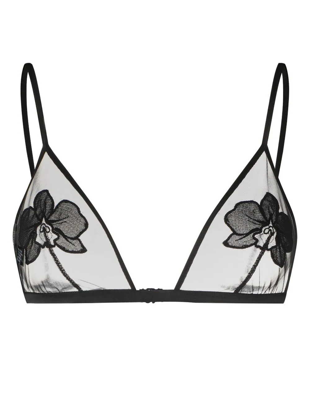 

Kiki de Montparnasse brasier triangular con bordado floral - Negro