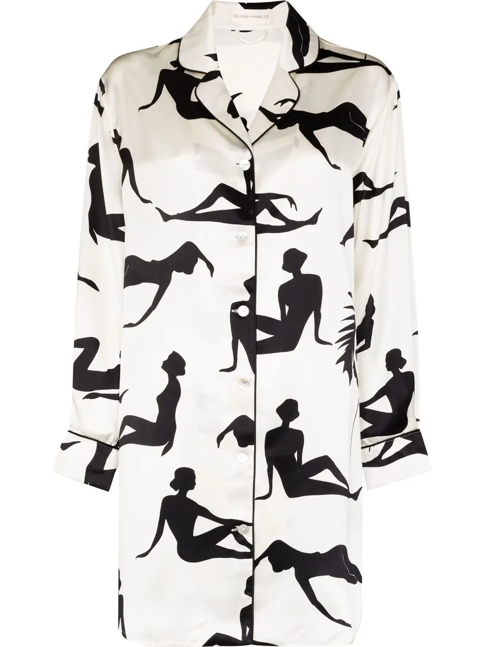 

Olivia von Halle vestido camisero estampado - Blanco