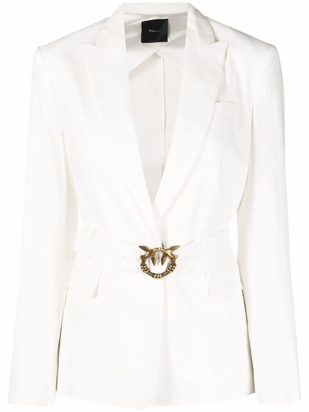 

PINKO blazer con hebilla Love Birds - Blanco