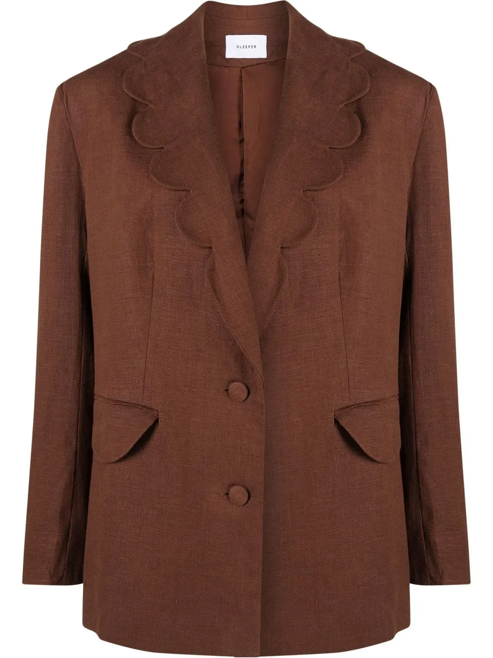 

Sleeper scallop-collar single-breasted blazer - Brown