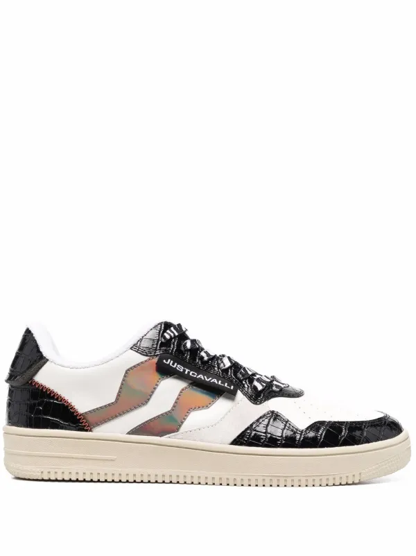 Shop Just Cavalli panelled lace-up 