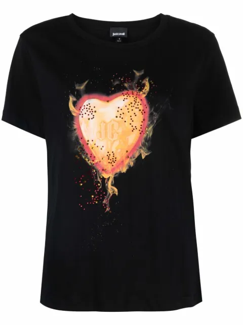 Just Cavalli heart-print cotton T-shirt