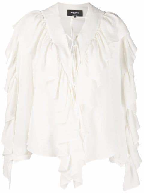 Rochas ruffle-trimmed blouse