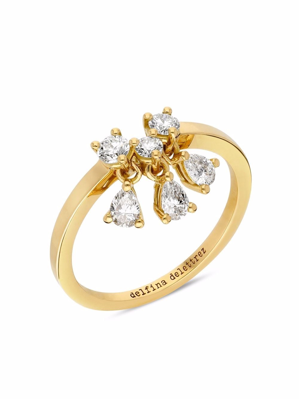 Delfina Delettrez 18kt Yellow Gold Dancing Diamond Flower Diamond Ring ...