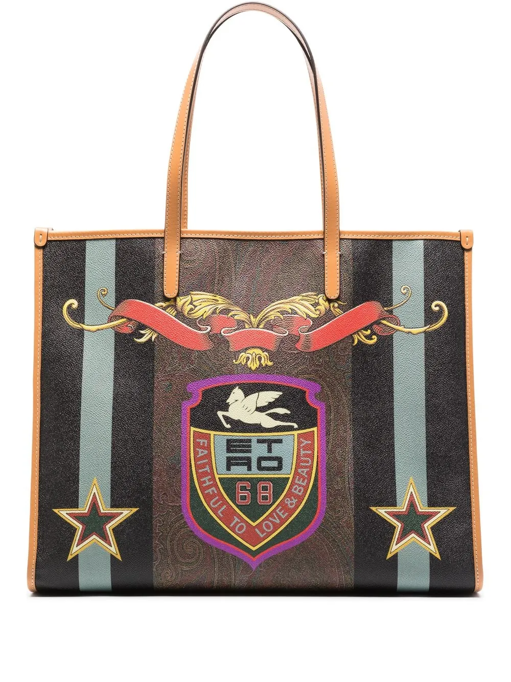 

ETRO tote con estampado universitario - Negro