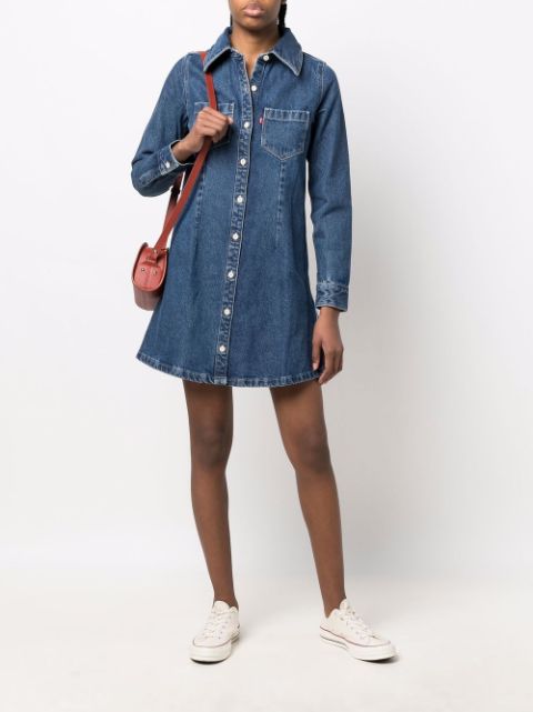 Levi's blue Sabine denim mini dress for women | A18550000 at Farfetch.com