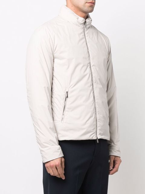 pretty green funnel neck quilted jacket