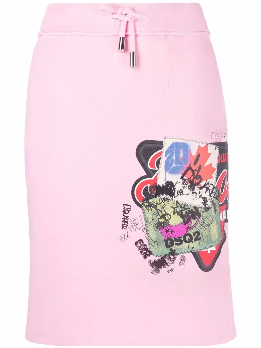 

Dsquared2 falda deportiva con logo estampado - Rosado