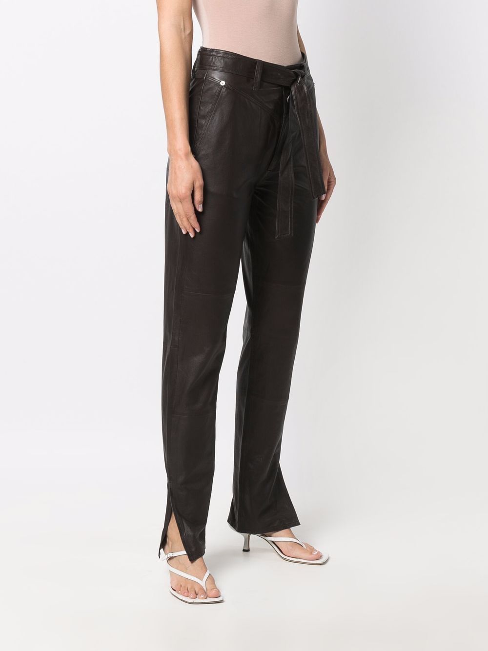 Shop Rag & Bone tie-waist leather trousers with Express Delivery - FARFETCH