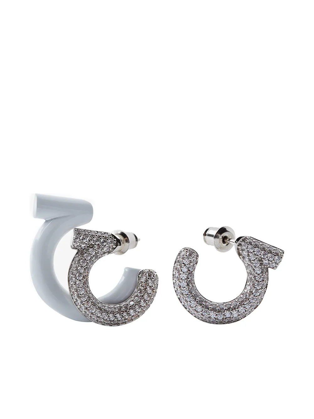 

Salvatore Ferragamo aretes Gancini dispares - SILVER