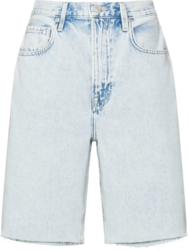 FRAME frayed-edge Denim Shorts - Farfetch