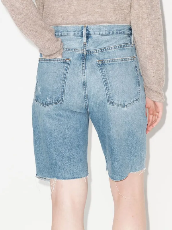 FRAME high-waisted Denim Bermuda Shorts 