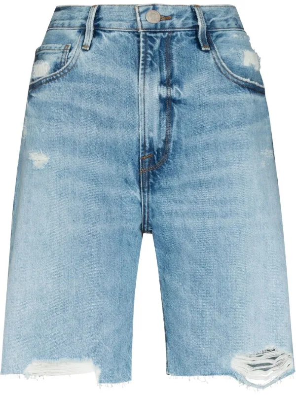 FRAME high-waisted Denim Bermuda Shorts 