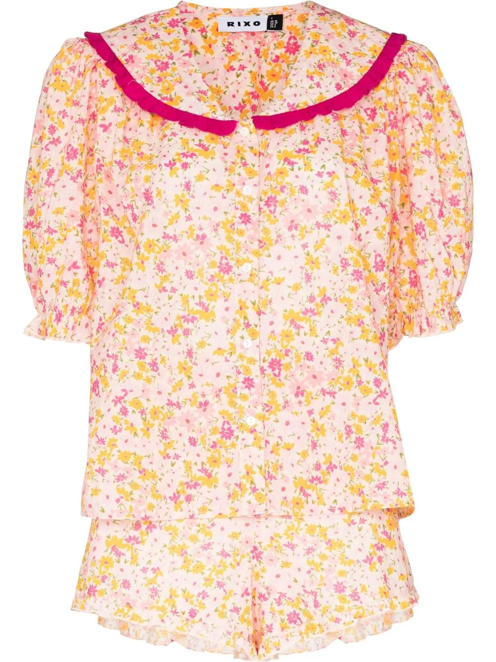 

Rixo floral-print pyjama set - Pink