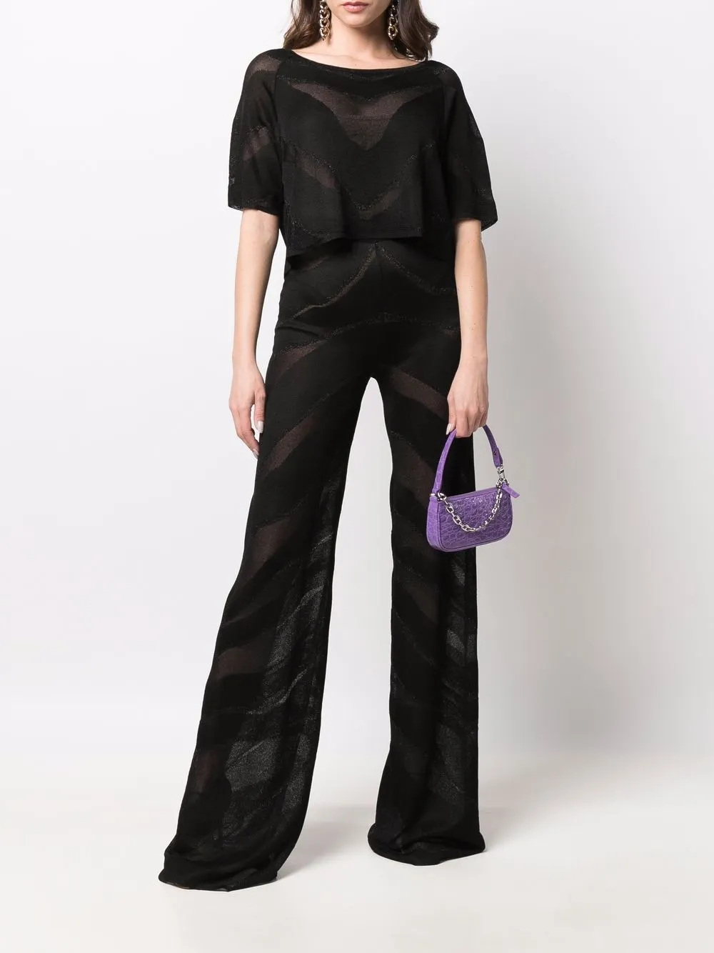  Just Cavalli Palazzohose Mnit Chevronmuster   Schwarz 