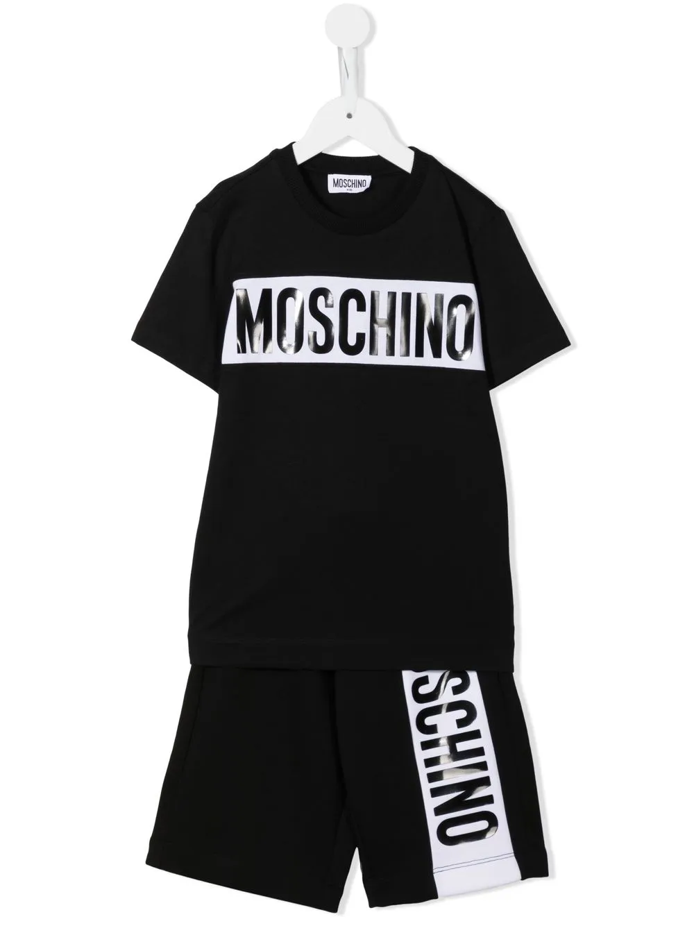 

Moschino Kids set de shorts y playera con logo - Negro