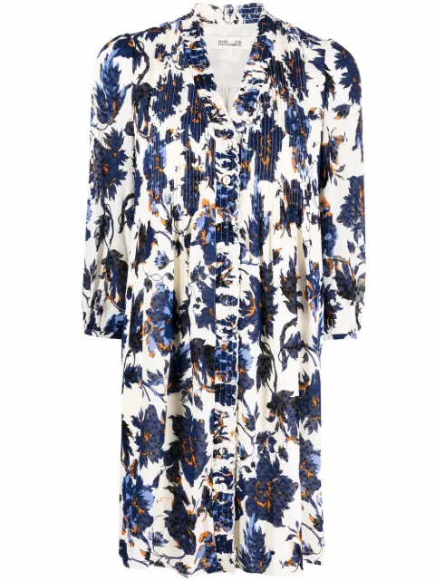 Robe DVF Diane Von Furstenberg Imprimé Origami Bleu Et Rose - Taille Large - Neuf Avec étiquettes