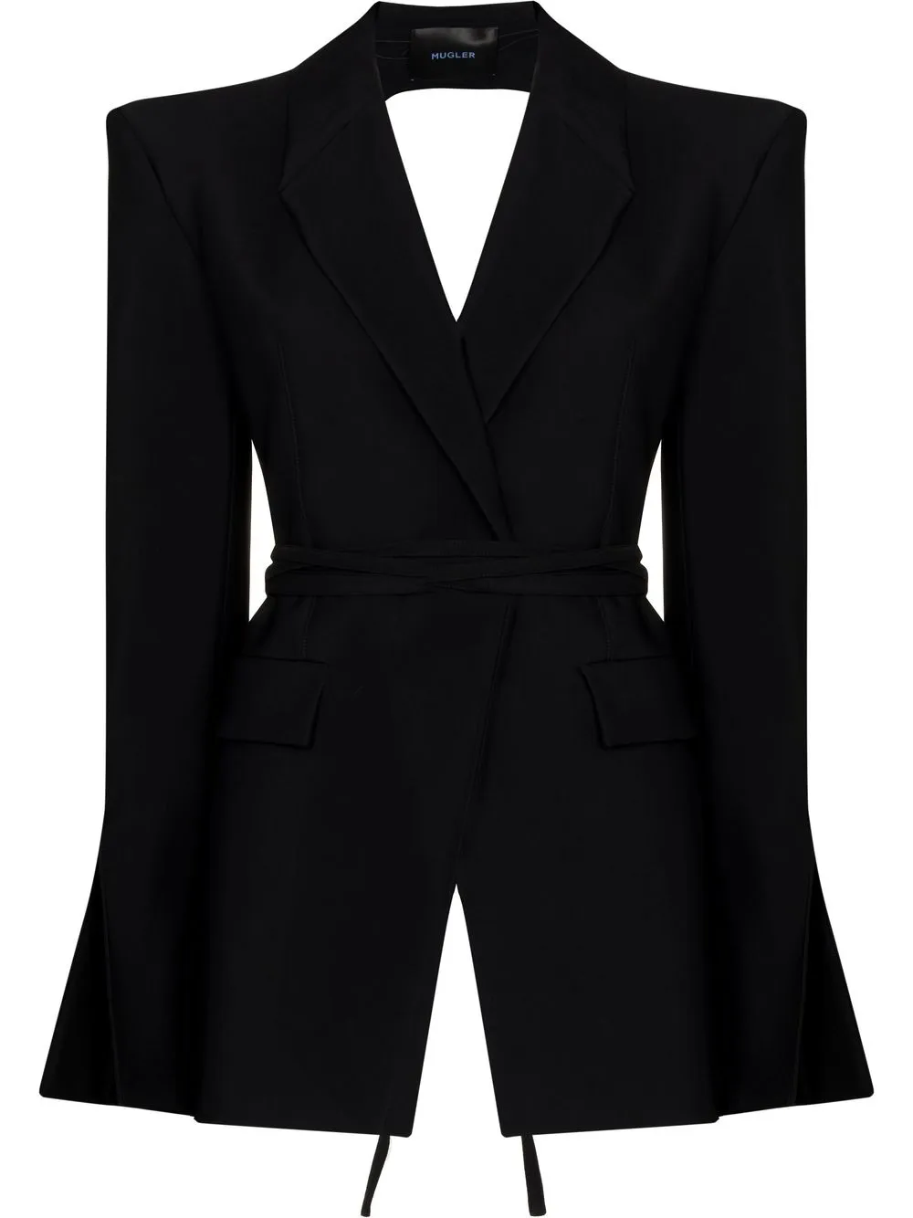 

Mugler blazer acampanado con espalda descubierta - Negro