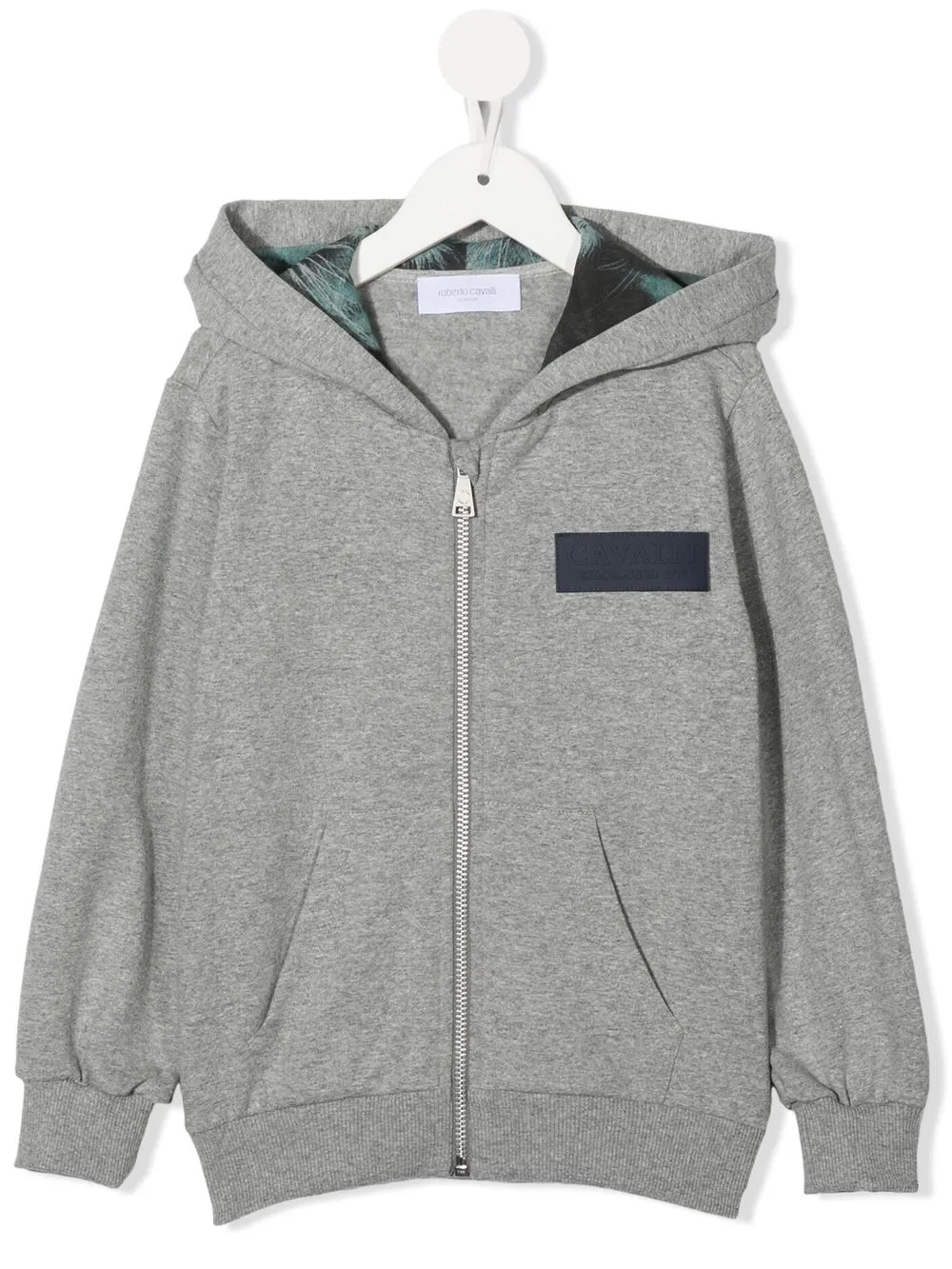 

Roberto Cavalli Junior hoodie con parche del logo - Gris