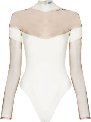Bianco Body con inserti Farfetch Donna Abbigliamento Top e t-shirt Body 