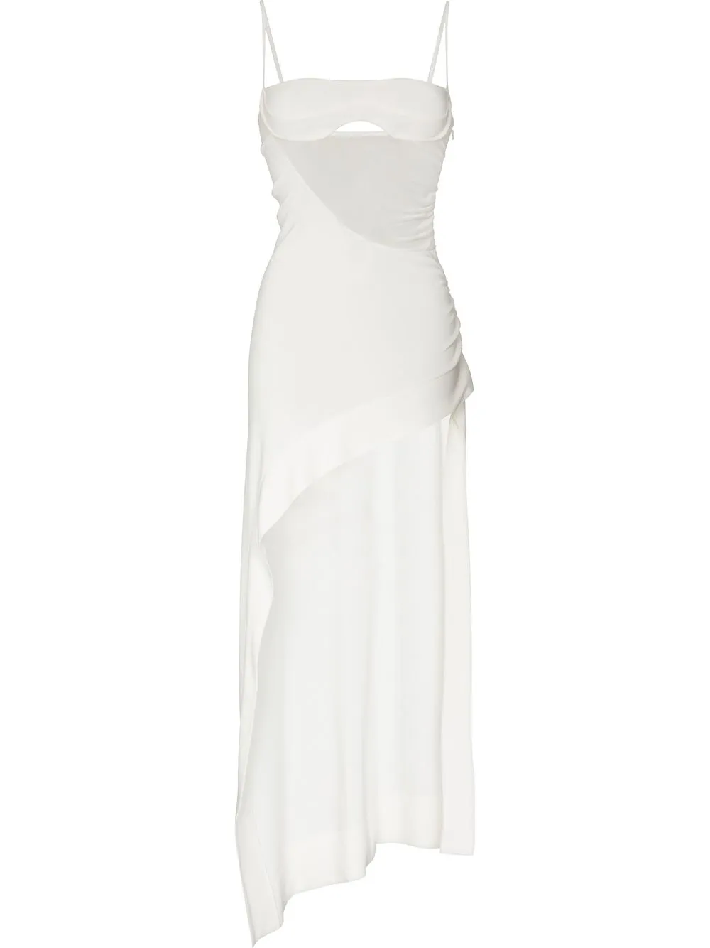 

Mugler vestido mini asimétrico - Blanco