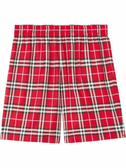 Burberry shorts deportivos con cuadros estampados