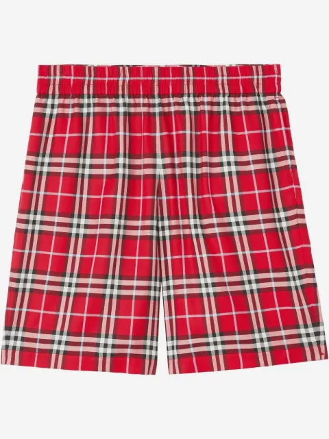 Burberry short de sport à carreaux