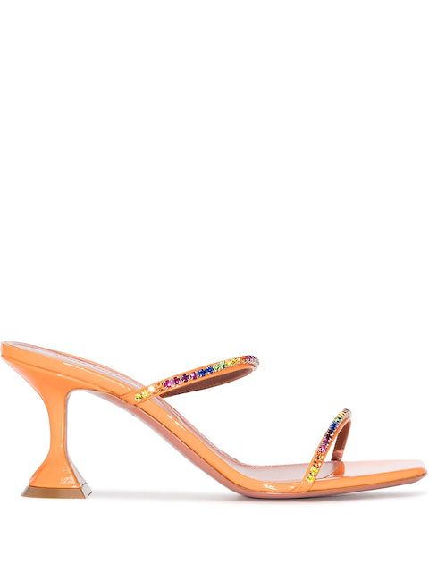Amina Muaddi Gilda 70mm patent leather mules