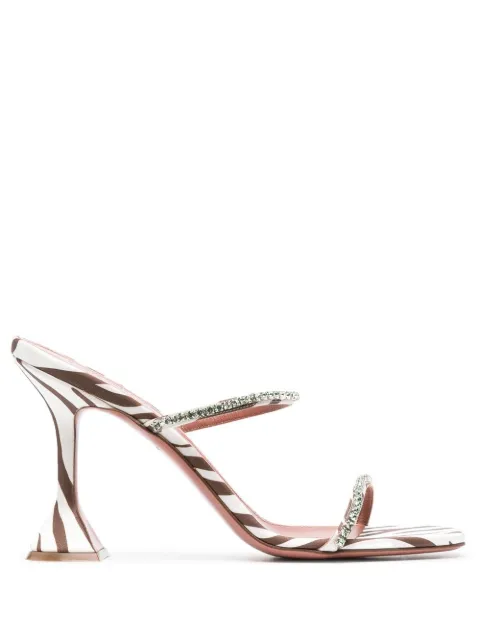 Amina Muaddi Gilda 110mm zebra-print sandals 