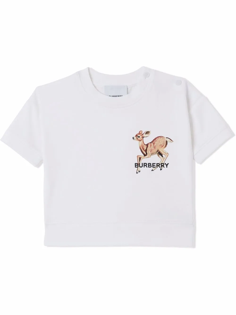 

Burberry Kids playera con ciervo estampado - Blanco