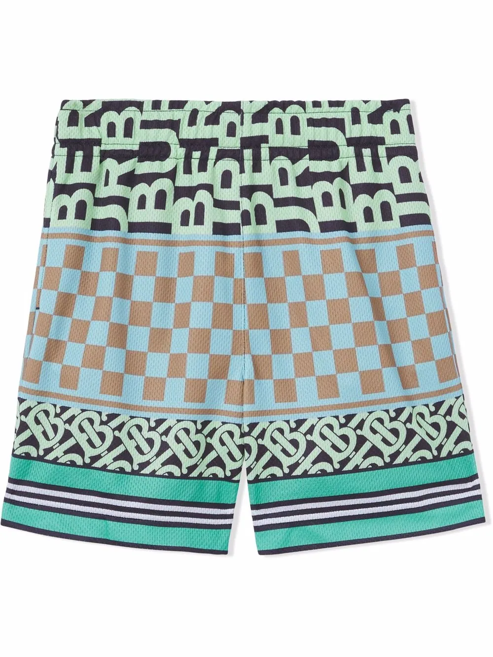 Image 1 of Burberry Kids montage-print mesh shorts