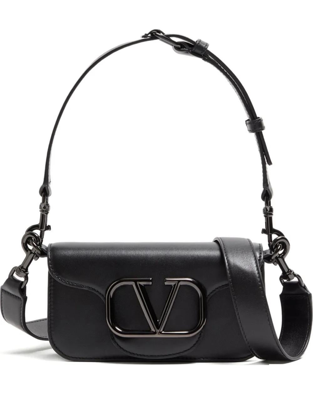 VALENTINO GARAVANI ブラックレザーキーホルダー Vlogo Signature Keychain for Man in Black | Valentino US