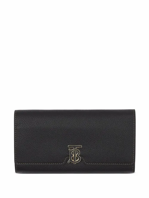 Portefeuille continental en cuir à plaque logo - Burberry - Modalova