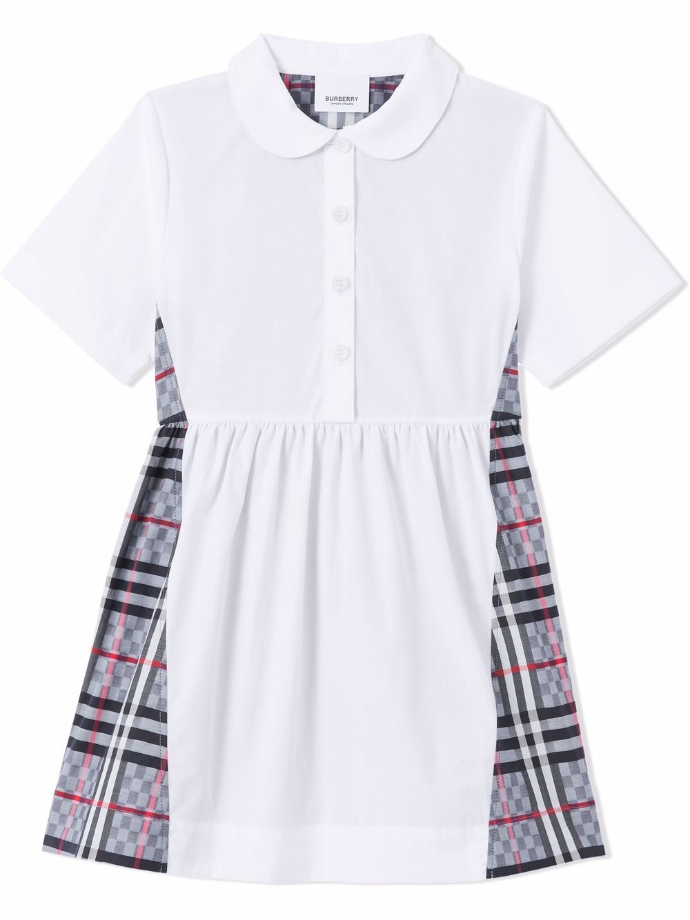 burberry kids robe-chemise à motif vintage check - blanc