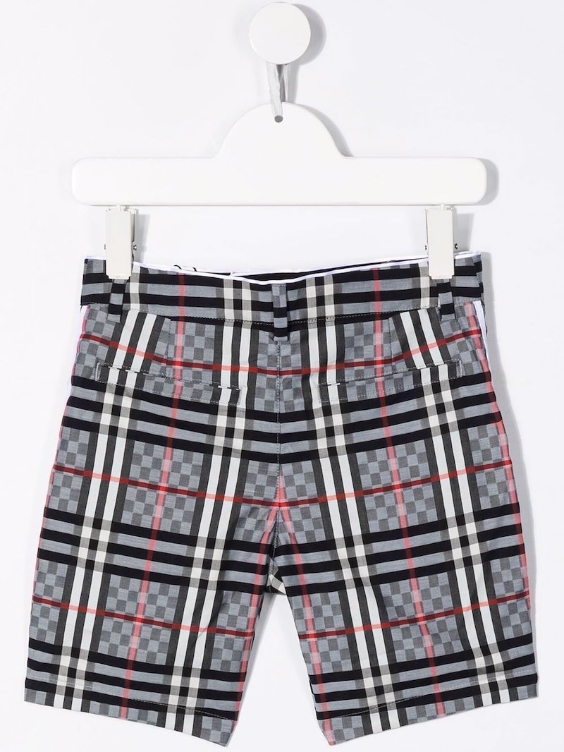 Burberry Kids checkprint tailored shorts blue MODES