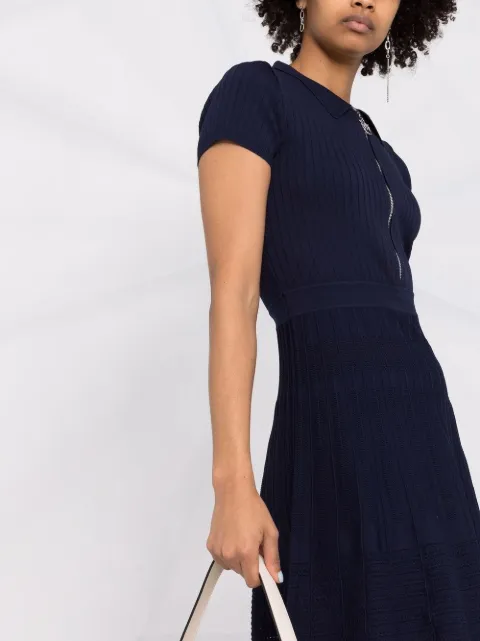 PINKO ribbed-knit Zipped Mini Dress 