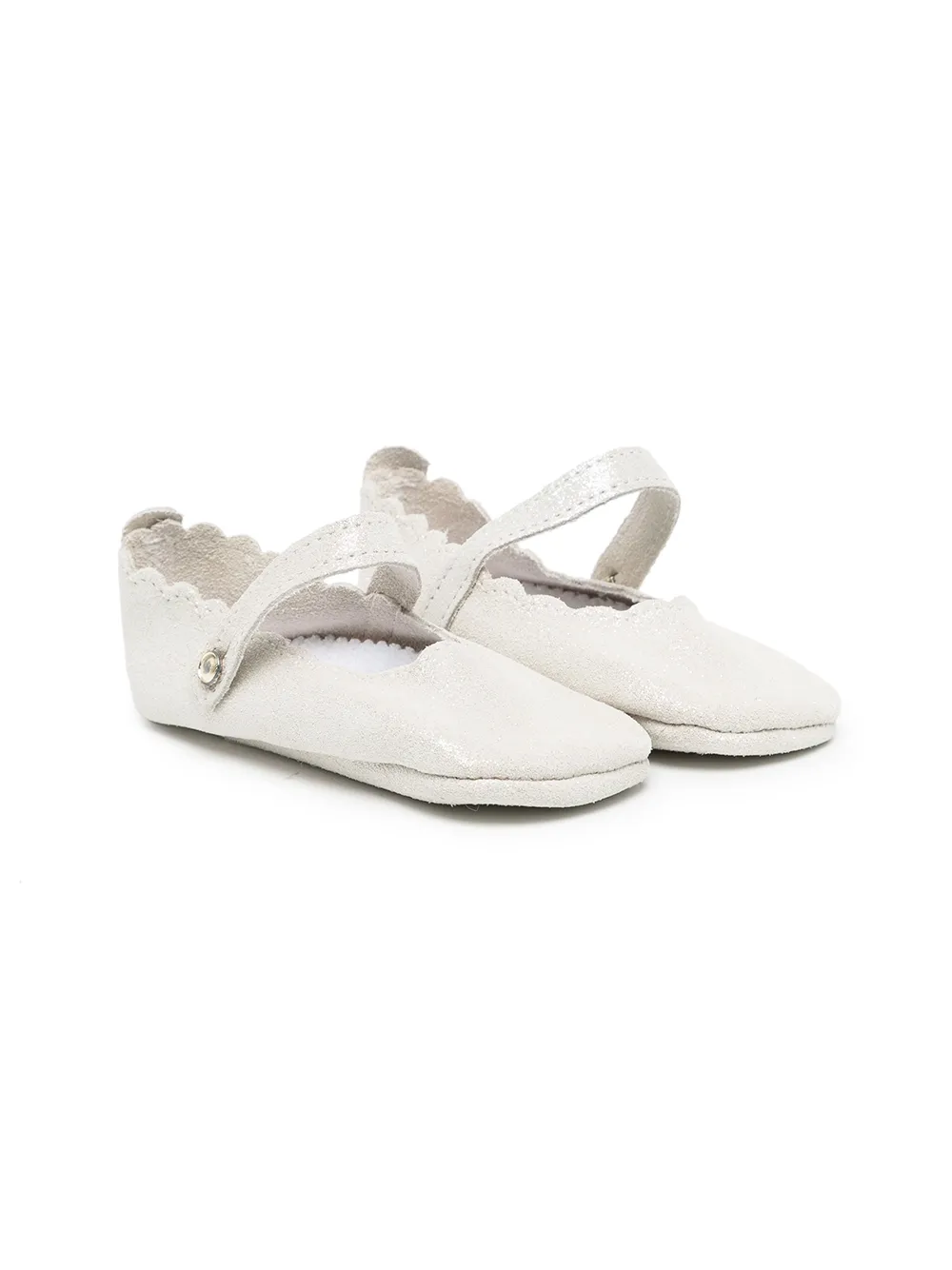 

Tartine Et Chocolat glitter scalloped ballerina shoes - Silver