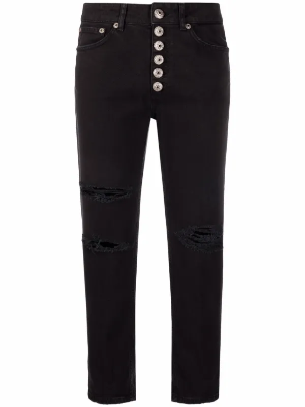 Shop DONDUP Koons distressed cropped jeans with Express Delivery - FARFETCH