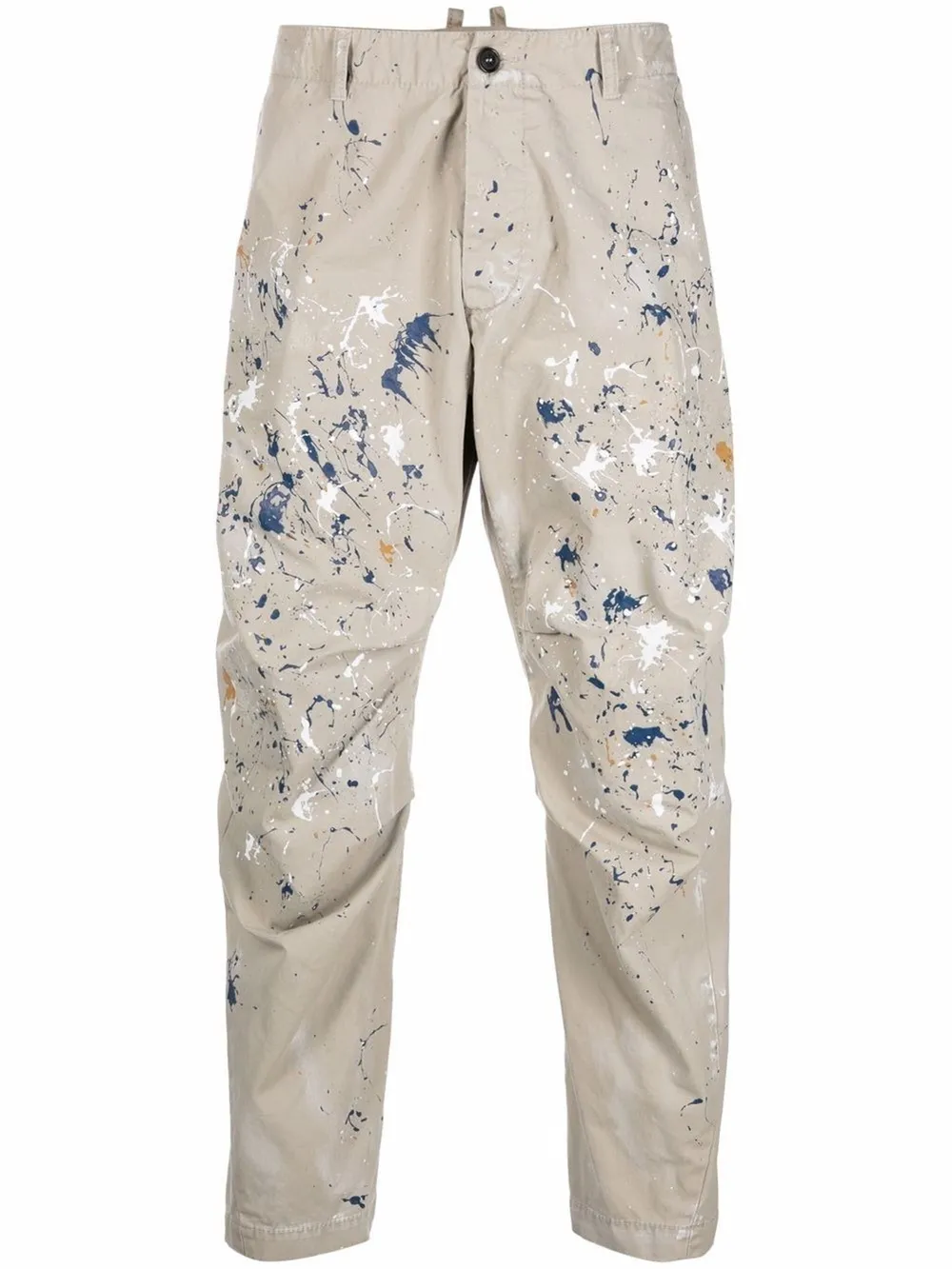 cropped paint-splatter trousers 