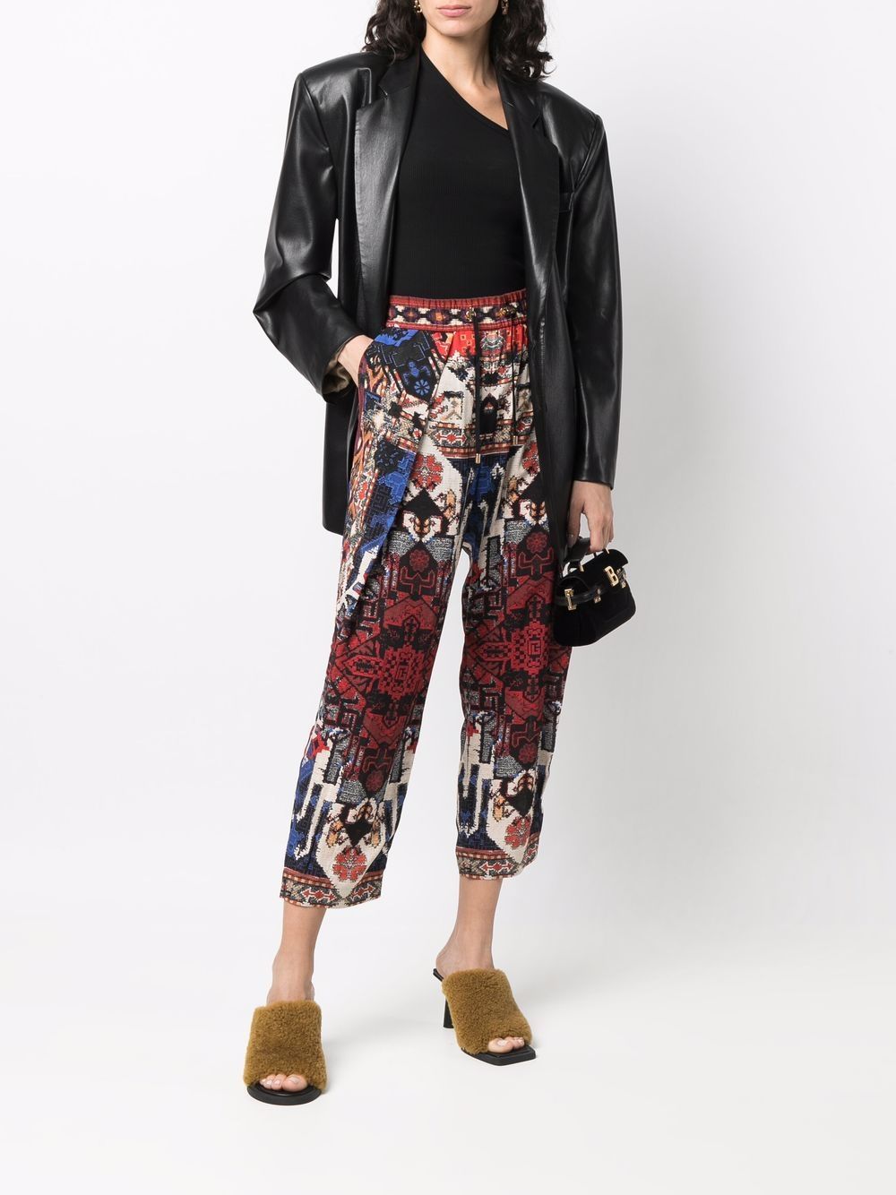 Image 2 of Balmain abstract pattern-print cropped trousers