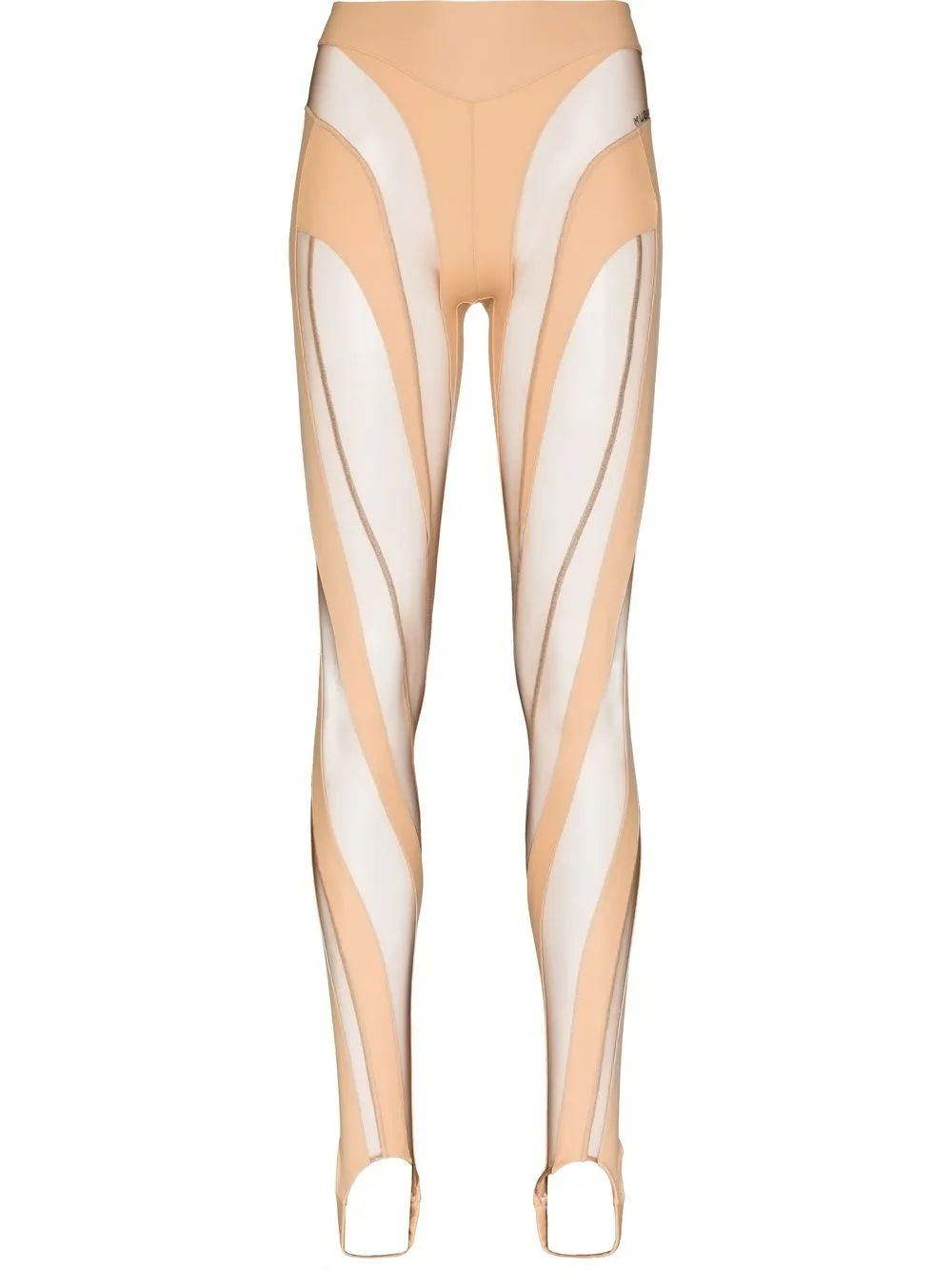 

Mugler leggins estilo fuseau con panel transparente - Neutro