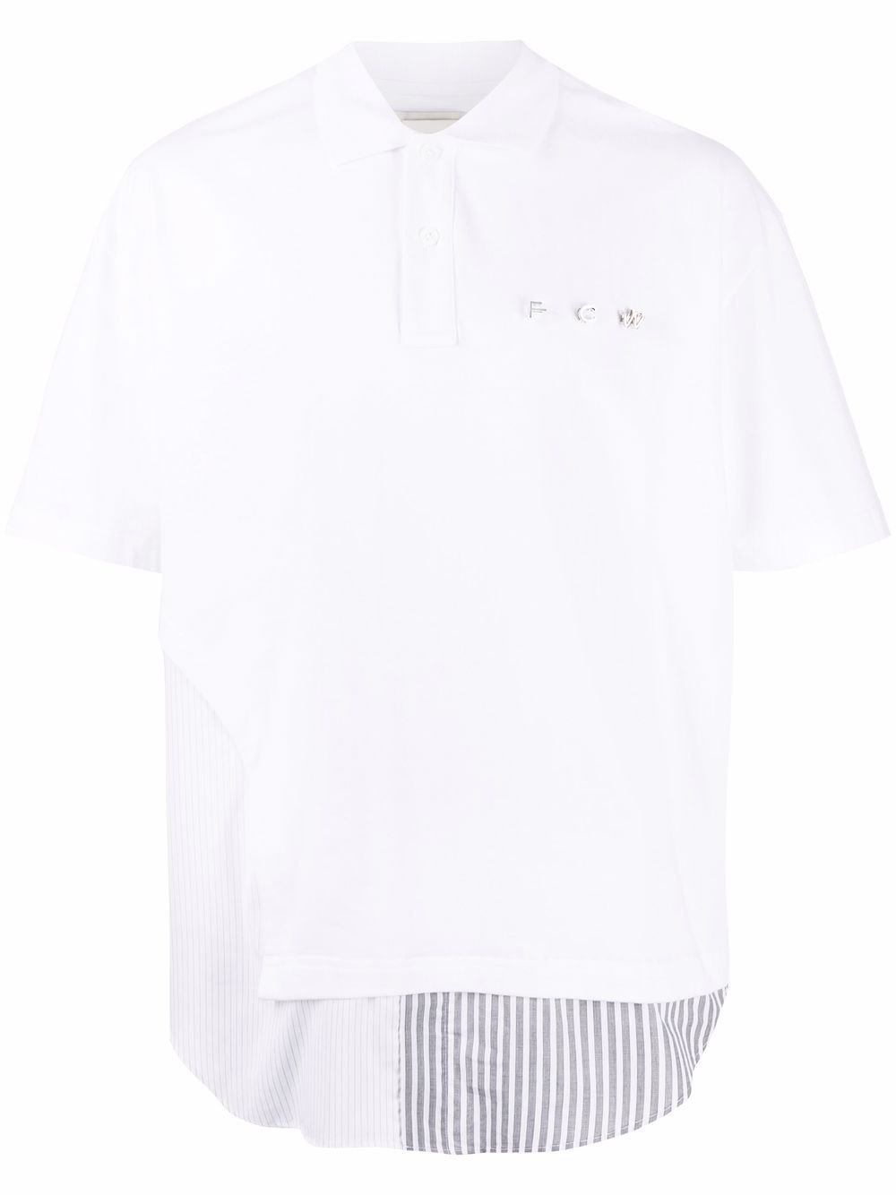 

Feng Chen Wang playera tipo polo a capas - Blanco