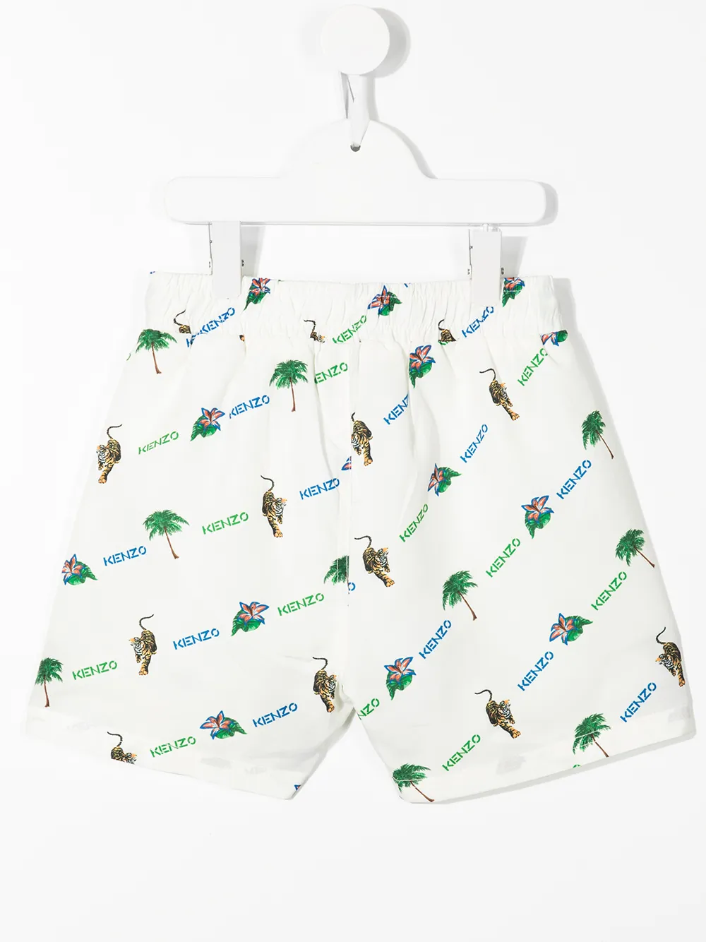 

Kenzo Kids mixed-print swim shorts - White