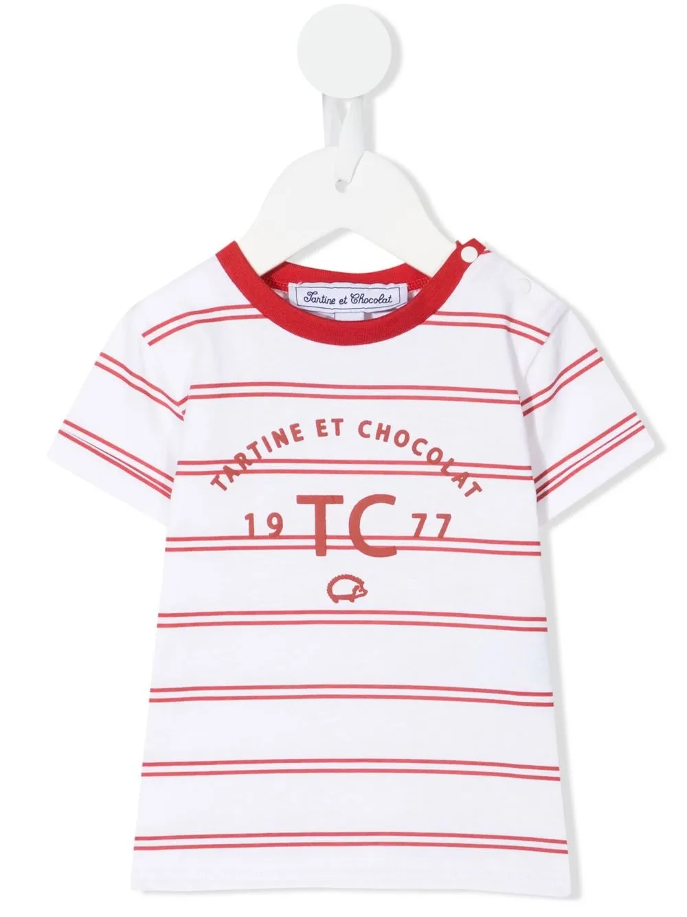 

Tartine Et Chocolat striped logo-print T-shirt - White